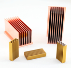 Gold verdrängte gespaltetes Flossen-Kühlkörper-Aluminium profiliert 50 x 20 Millimeter des Kupfer-Pin Bonded