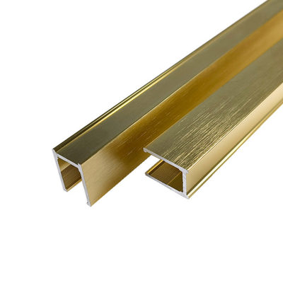 U-Form-Kanal-Aluminiumlegierungs-Profil-Verdrängung bürstete Gold für Glasgeländer